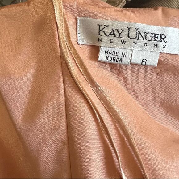 Kay Unger Silk Pinstripe Strapless Cocktail Dress NWT Size 6 - Picture 9 of 9